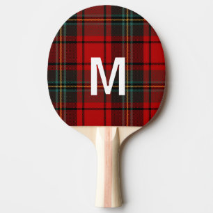 Raquete De Ping Pong Elegante xadrez escocês verde e vermelho Personali