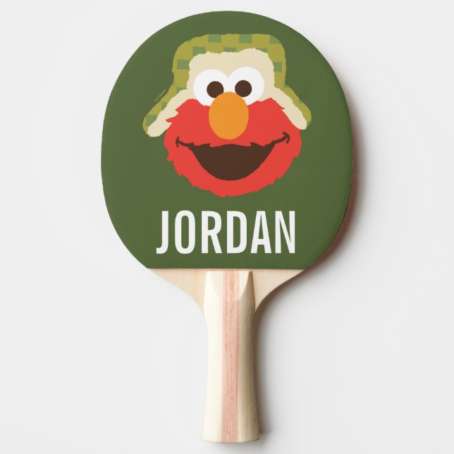Raquete De Ping Pong Elmo Woodland Face | Adicione seu nome (Frente)