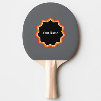Raquete De Ping Pong Emblema Personalizado Estrela Geométrica Cinza