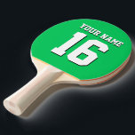 Raquete De Ping Pong Emerald Green Sports Team Jersey<br><div class="desc">Emerald Green Team Jersey / Sports Jersey / Football Jersey Personalize isso com seu próprio nome ou nome de equipe e um número. Você pode alterar o tamanho, a cor e o posicionamento do texto se precisar fazer alterações, remover a sombra do texto, adicionar texto e/ou imagens próprias para criar...</div>