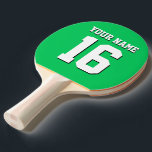 Raquete De Ping Pong Emerald Green Sports Team Jersey<br><div class="desc">Emerald Green Team Jersey / Sports Jersey / Football Jersey Personalize isso com seu próprio nome ou nome de equipe e um número. Você pode alterar o tamanho, a cor e o posicionamento do texto se precisar fazer alterações, remover a sombra do texto, adicionar texto e/ou imagens próprias para criar...</div>