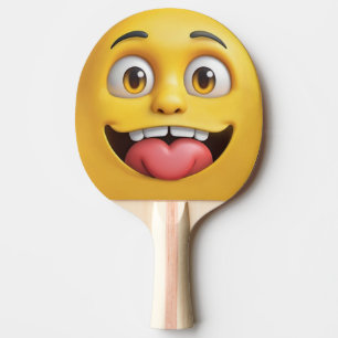 raquete de ping pong Emoji Amarelo 3D