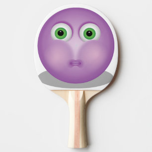 Raquete De Ping Pong Emoji Roxo - Rosto Engraçado