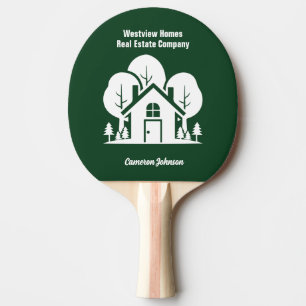 Raquete De Ping Pong Empresa de Imóveis Casa Verde Floresta Personaliza