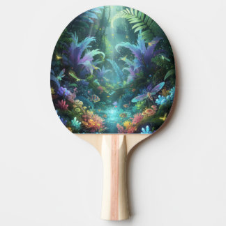 Raquete De Ping Pong Enchanted Bioluminescent Forest Magical Jungle