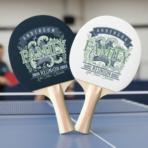 Raquete De Ping Pong Encontro de Família no Lago da Montanha Motivo ID1
