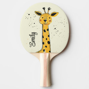 Raquete De Ping Pong Enfeição de cabeça de girafa de desenho animado