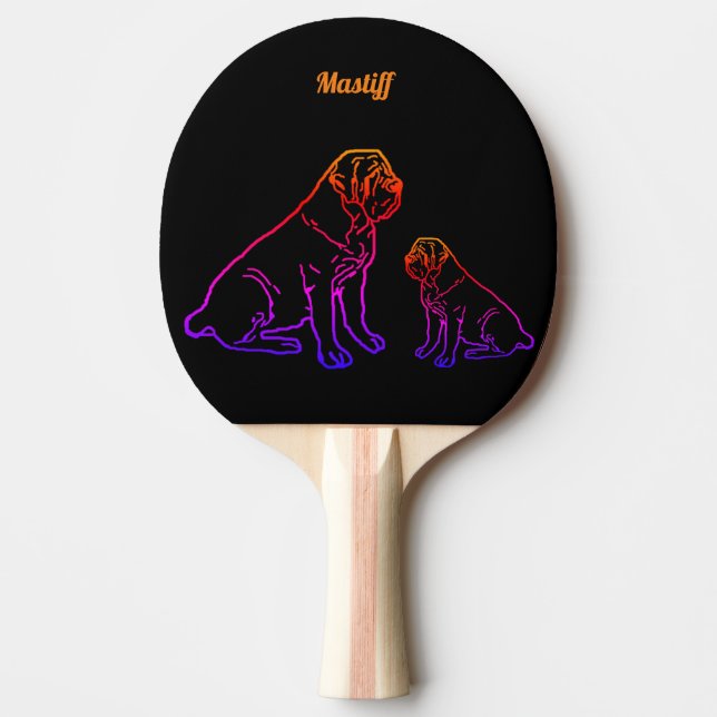 Raquete De Ping Pong English Mastiff Neon englische Dogge (Frente)