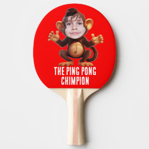 Raquete De Ping Pong Engraçado ADICIONE SEU FACE Pun Champion Mackey Ch