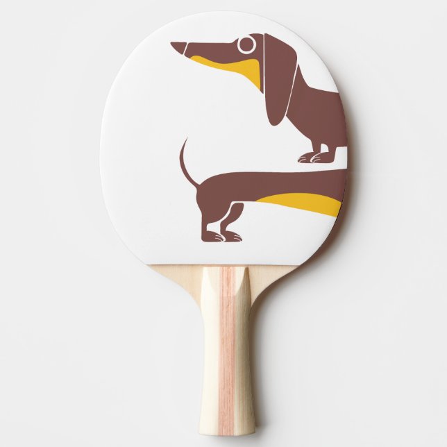 Raquete De Ping Pong Engraçado e fofo dachshund para os pais de cães lo (Frente)
