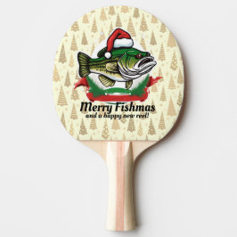 Raquete De Ping Pong Engraçado Feliz Natal Papais noeis de pesca