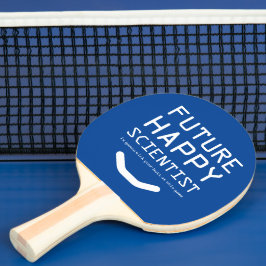 Raquete De Ping Pong Engraçado Futuro Feliz Cientista...