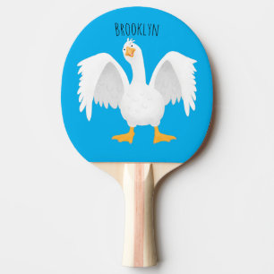 Raquete De Ping Pong Engraçado ilustração curiosa de desenho animado de