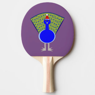 Raquete De Ping Pong Engraçado Peacock de Natal