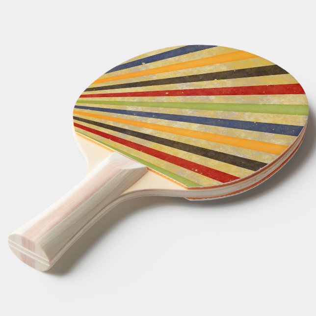 Raquete De Ping Pong Engraçado Retro Grunge Rays + sua ideia (Frente inclinada)