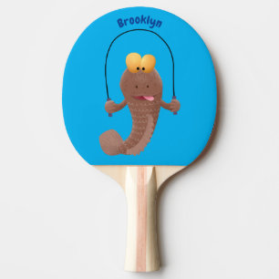 Raquete De Ping Pong Engraçado saltando desenho de peixe