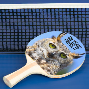 Raquete De Ping Pong Engraçado Surpreendido Belo Excelente Coruja