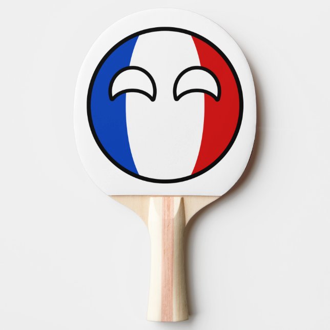 Raquete De Ping Pong Engraçado Tending Geeky França Countryball (Frente)
