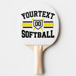 Raquete De Ping Pong Equipe de Varsity do Softball Player de NOME DE AD