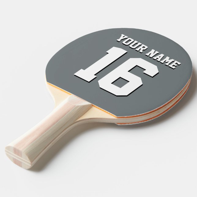 Raquete De Ping Pong Equipe Jersey de Cinzas de carvão (Frente inclinada)