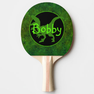 Raquete De Ping Pong Esconder Dinossauro Verde Personalizado