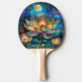 Raquete De Ping Pong Escondidas Flores de Vidro Lotus à Lua