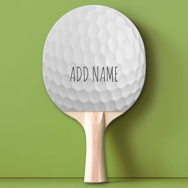 Raquete De Ping Pong Escregos de esfera Golf com nome personalizado (Custom Ping Pong Paddle - Golf Ball)