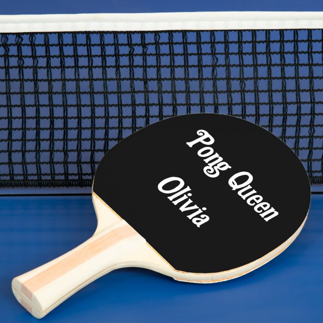 Raquete De Ping Pong Escrito Moderno Preto E Branco Personalizado (Insitu)