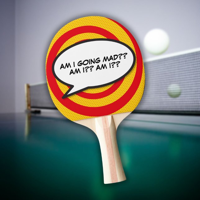 Raquete De Ping Pong Espetáculo de Voz Personalizado Engraçado Moderno  (Funny Personalized Speech Bubble Modern Cool Ping Pong Paddle)
