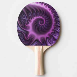 Raquete De Ping Pong Espiral De Arte Fractal, Roxal, Rosa-Legal, vívida