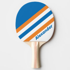 Raquete De Ping Pong Esporte Retro Nova Amsterdã Listras com Nome