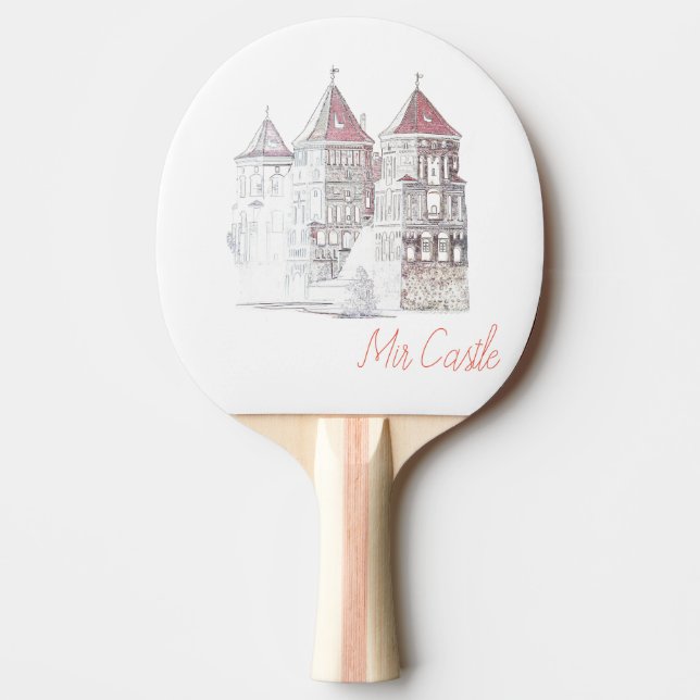 Raquete De Ping Pong Esquema da Arquitetura do Castelo de Belarus Mir (Frente)