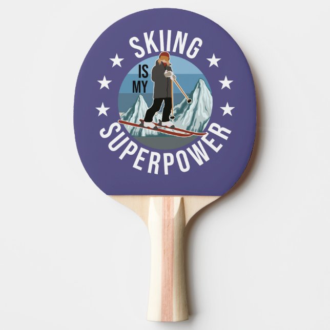 Raquete De Ping Pong Esqui É Minha Superpotência (Frente)