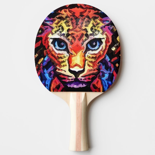 Raquete De Ping Pong Esse Visual Colorido de Leopardo  (Frente)