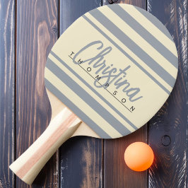 Raquete De Ping Pong Estandarte de Polo Cinza-Rocha Meados do Século No