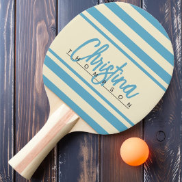 Raquete De Ping Pong Estandarte de Polo Meados do Século Aqua Sky Nome 