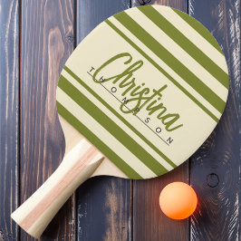 Raquete De Ping Pong Estandarte de Polo Meados do Século Nome Pintado d