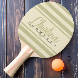Raquete De Ping Pong Estandarte Polo Meados do Século Pintado Nome Poei