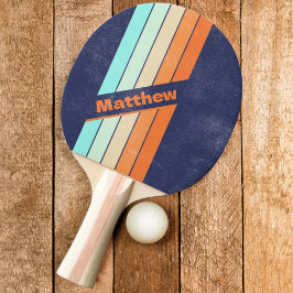 Raquete De Ping Pong Estilo de Vintagem em Descanso Retroativo Escuro c