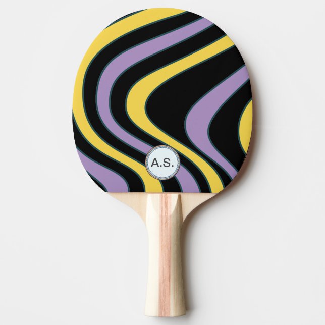 Raquete De Ping Pong Estilo dos anos 60 nº 2 com monograma (Frente)