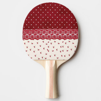 Raquete De Ping Pong Estilo Vintage Floral e Bolinhas 