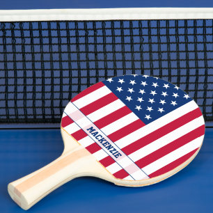 Raquete De Ping Pong Estrelas e faixas de sinalizador personalizadas do
