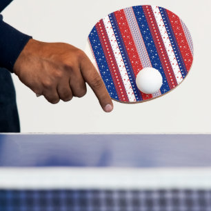 Raquete De Ping Pong Estrelas Patrióticas e Stripes Bandeira Abstrato A