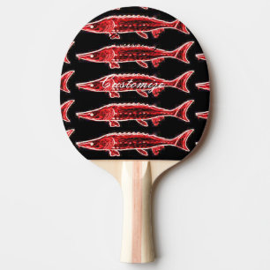 Raquete De Ping Pong esturjão vermelho Thunder_Cove preto