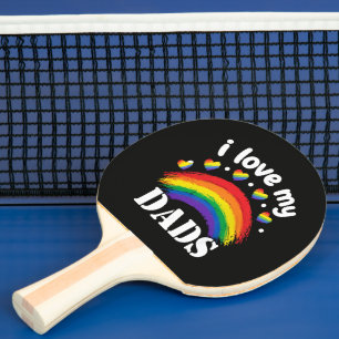Raquete De Ping Pong Eu Amo o Arco-íris do Orgulho do Meu Pai