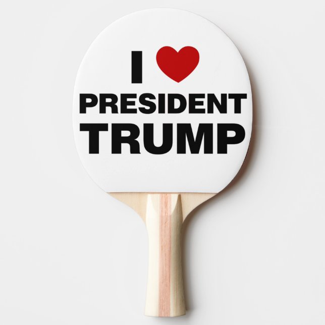 Raquete De Ping Pong Eu Amo o Presidente Trump Heart (Frente)