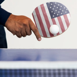 Raquete De Ping Pong EUA bandeira Red White Blue América Malha Geométri