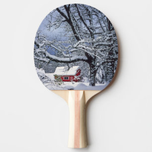 Raquete De Ping Pong EUA, Oregon, Condado de Clackamas. Neve fresca cob