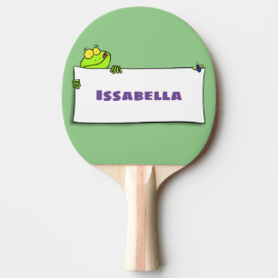 Raquete De Ping Pong Exemplo de desenho animado de sinal verde de sapo
