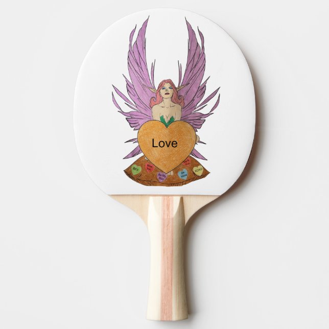 Raquete De Ping Pong Fada do Dia dos Namorados (Frente)